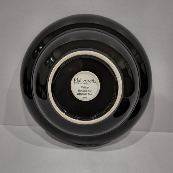 Pfaltzgraff Calico pattern 2 Soup/Cereal Bowl Multicolor Squares Cream Center - Picture 6 of 8